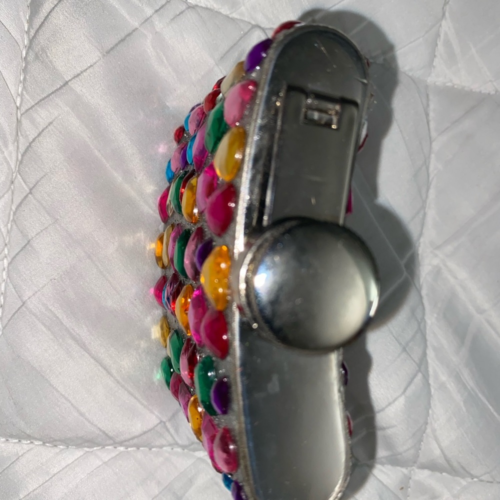 Flask Pocket Flask Liquor Stainless Steel Screw Cap Beaded Multi color Hearts - Picture 7 of 11